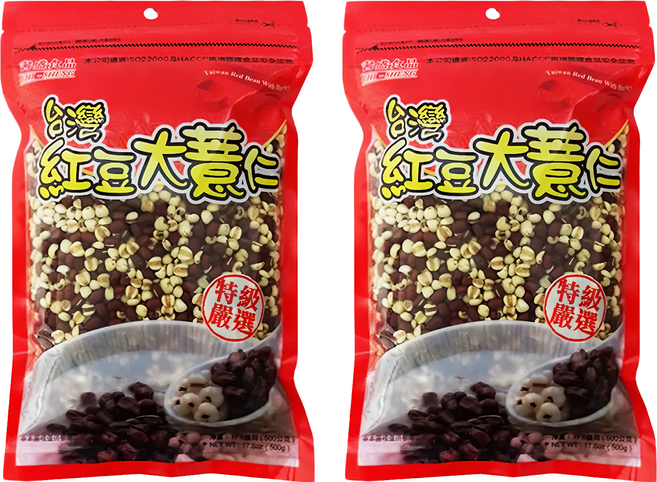 CHI-SHENG 耆盛食品 紅豆大薏仁, 500g, 2包