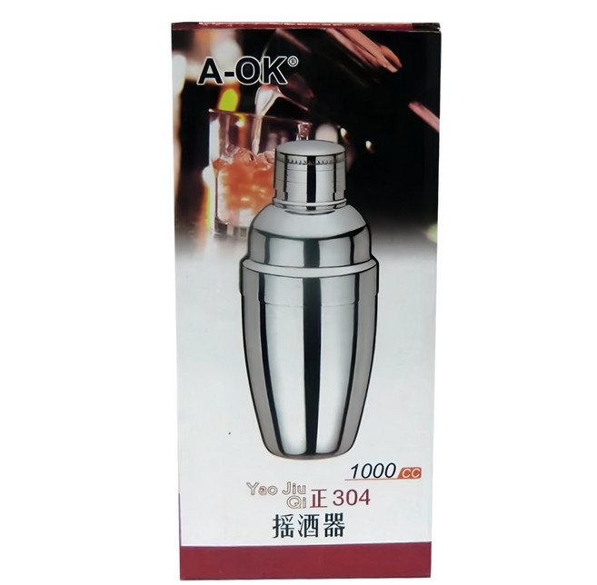 A-OK 搖酒器 正304不鏽鋼 1000cc, 銀色, 1個