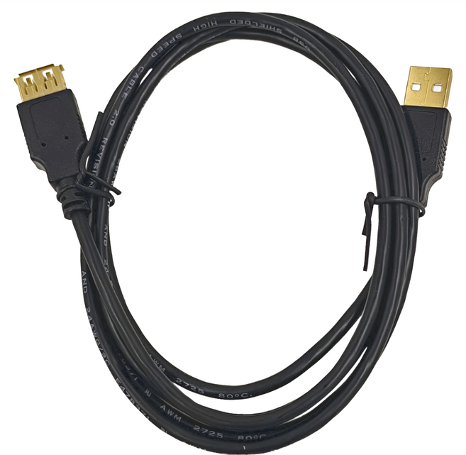Cable 凱堡 USB 2.0 A公-A母 傳輸充電線, 1.5m, 黑色, 1條