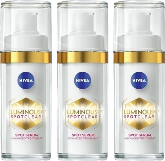 NIVEA 妮維雅 台灣公司貨 LUMINOUS 630淡斑煥白精華, 30ml, 3瓶