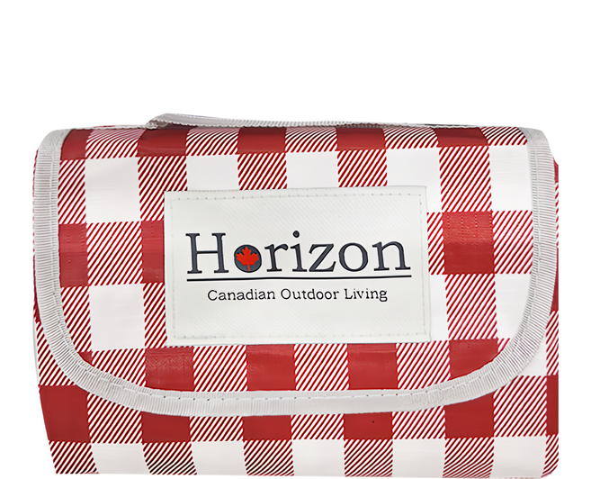 Horizon 天際線 法式格紋款防潮野餐墊 920g, 巴洛克紅白格