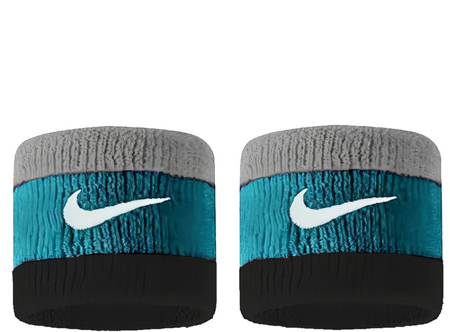 NIKE 耐吉 SWOOSH 多色腕帶, 灰綠黑, 1雙