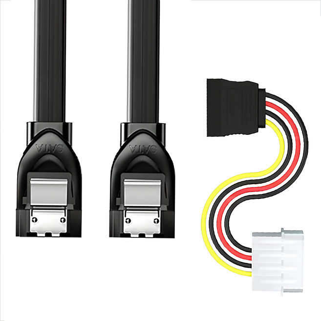 山澤 SATA3.0 6Gbps雙通道SSD固態硬碟高速傳輸線+電源線, 1組, 25cm