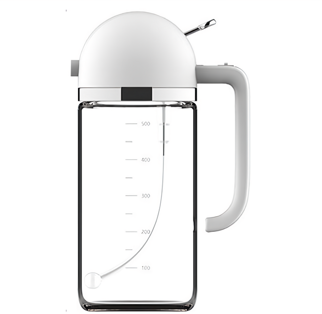 PUSH 廚房用品 二合一倒噴油壺/兩用油壺/倒油壺/噴油瓶 玻璃油罐 帶刻度 單手操作 食品級材質, 500ml, 1瓶