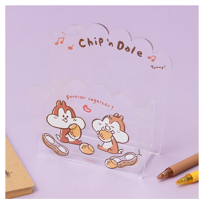 R FUN SHOP 迪士尼 奇奇蒂蒂 壓克力造型筆筒 12 x 5 x 14cm, 奇奇蒂蒂 透明色, 1個