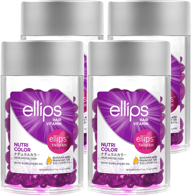 ellips 意立詩 經典膠囊護髮油 紫梅花 50粒, 50ml, 4罐