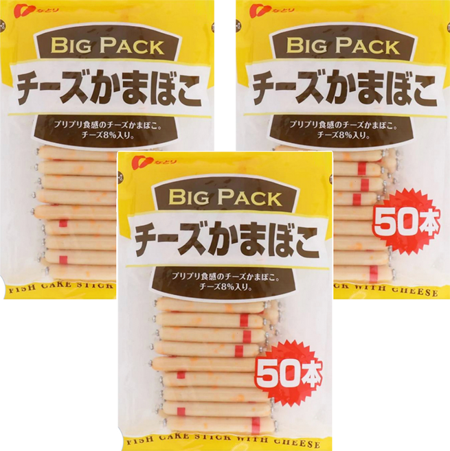 Natori Food 大袋起司魚板棒 50入, 600g, 3袋