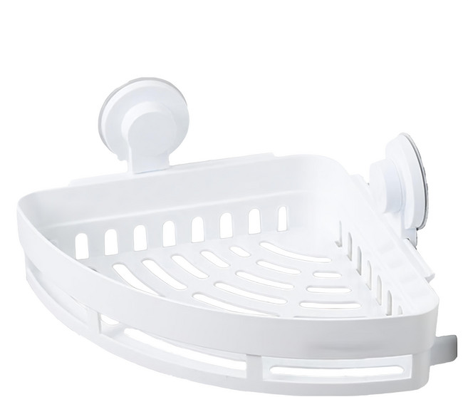 小麥購物 L1012 強力吸壁轉角置物架, 1個, 白色