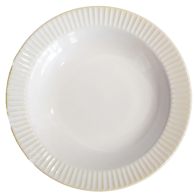 SAWATOUKI 佐和陶瓷 十草深皿 8吋, 米白, 1個