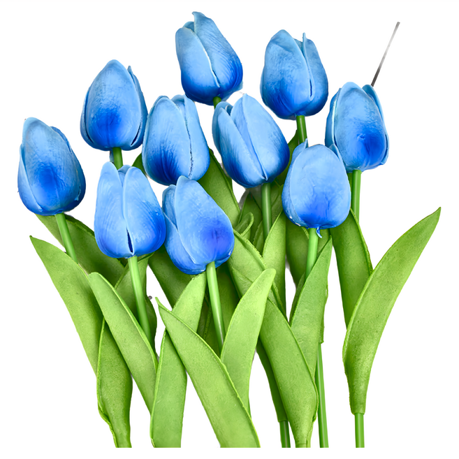 仿真鬱金香 34cm 12g, 淺藍色, 10支