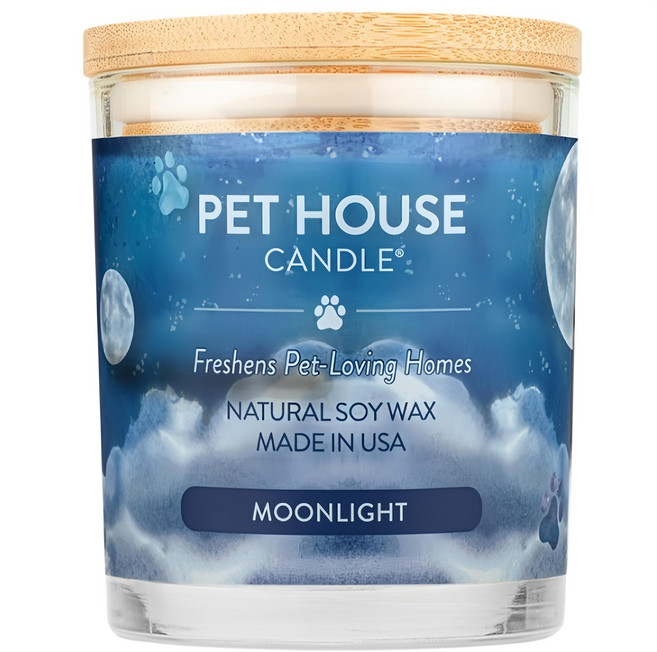 PET HOUSE 室內除臭寵物香氛蠟燭 黑夜月光, 255g, 1罐