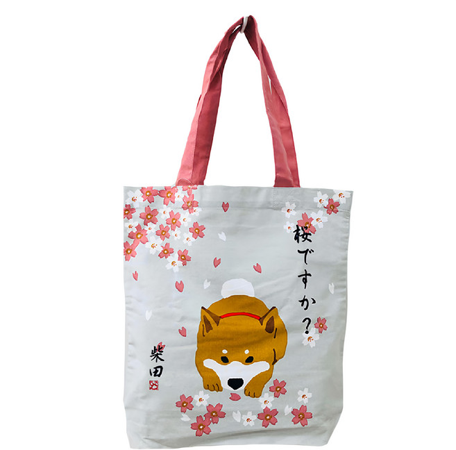 friendshill 日本 手提包 托特包 849839, 柴犬賞櫻, 1個