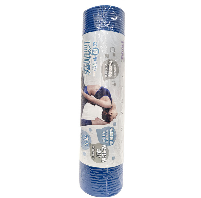 SUCCESS 成功 加厚型防滑瑜珈墊 890g, 藍色, 1個