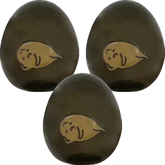 gudetama 蛋黃哥 紓壓軟掐公仔 黑, 3個