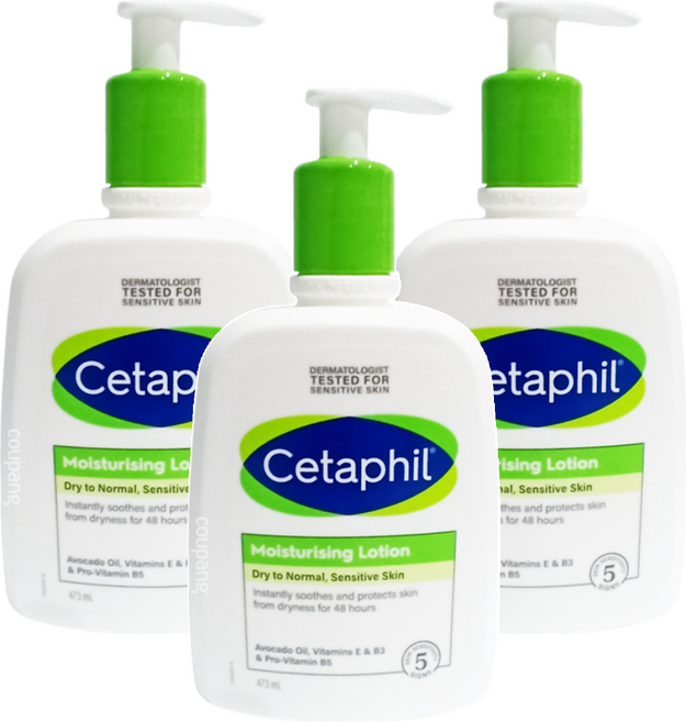 Cetaphil 舒特膚 長效潤膚乳 酪梨油 溫和舒緩 適用於臉部和身體, 473ml, 3瓶