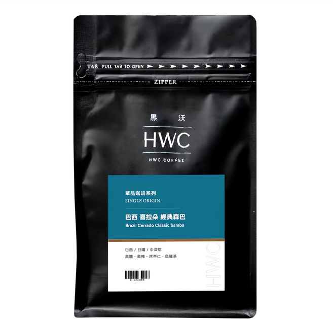 HWC 黑沃咖啡 巴西喜拉朵經典森巴咖啡豆 半磅, 227g, 1包, 咖啡豆(無研磨)
