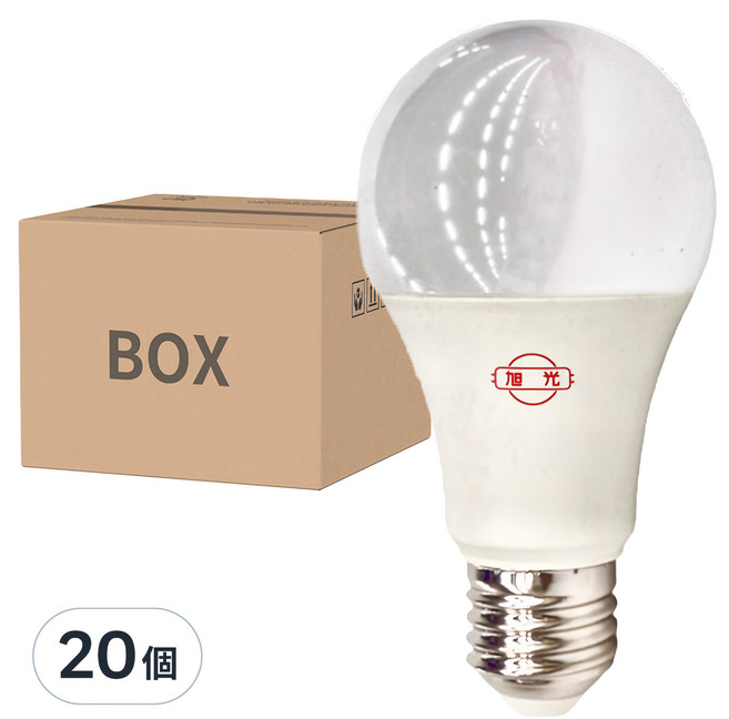 旭光 LED高效能球泡 8w, 20個, 燈泡色