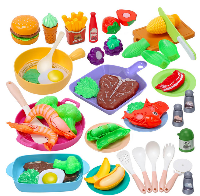 cute stone 盟石 兒童仿真切切樂益智玩具42件組, 1組