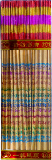 MAN TING XIANG 滿庭香 環保無煙彩色燙金香 1尺1(約33公分), 1包