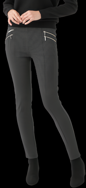 CARET 女款千鳥格高腰褲 附拉鍊