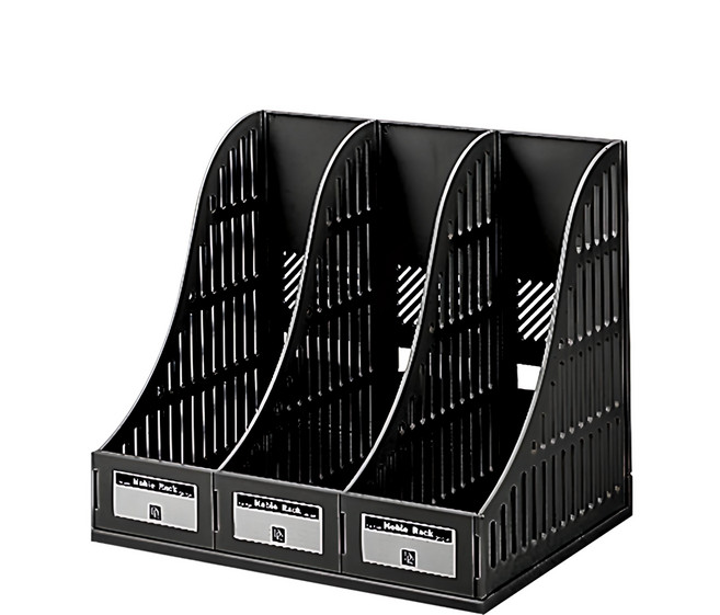 LONG HO 龍和文具 組合雜誌箱 DR 330-BK 340 x 260 x 300mm, 黑色, 1組