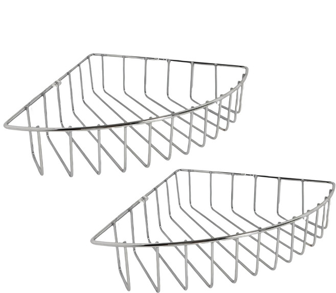 MIKA HOUSE 橘之屋 浴室牆角置物架 Set 2, 銀色, 1組