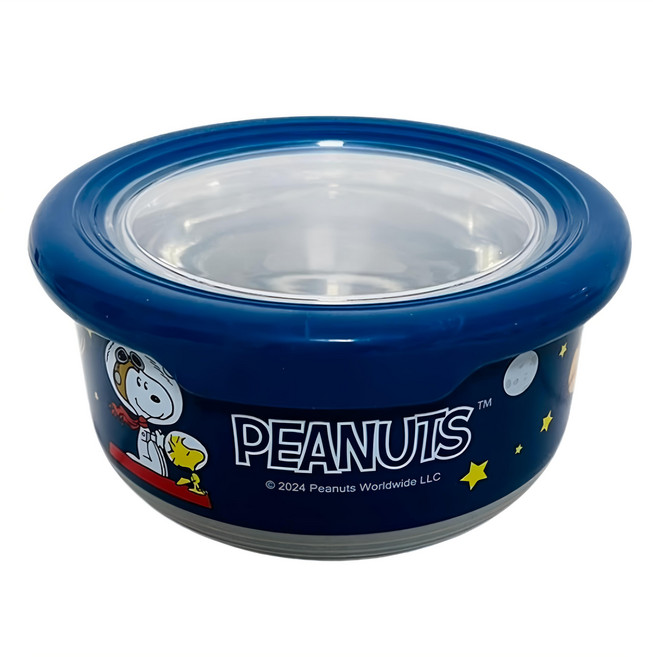 PEANUTS 史努比 304不銹鋼隔熱防滑碗 12.5 x 6.5cm 420ml, 藍色, 1個