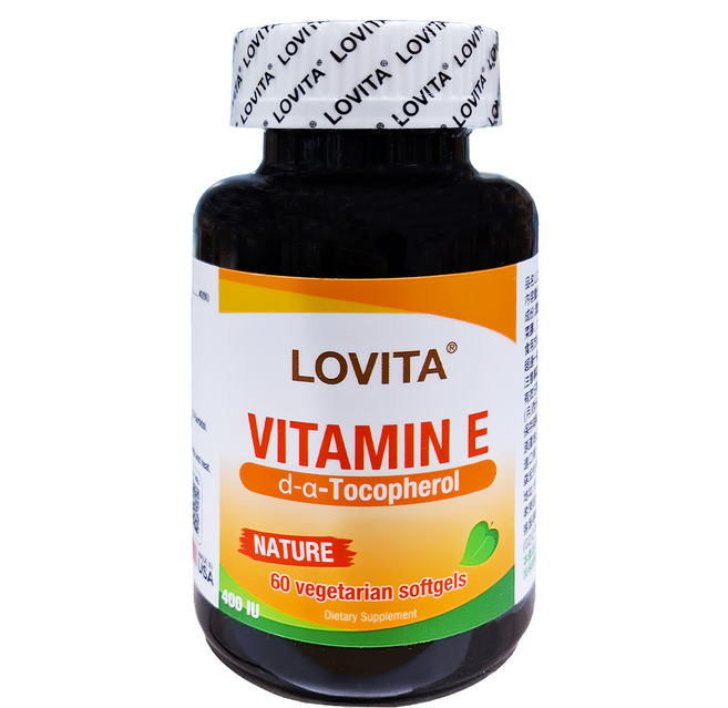 Lovita 維生素E素食膠囊食品, 60顆, 0.8g, 1罐