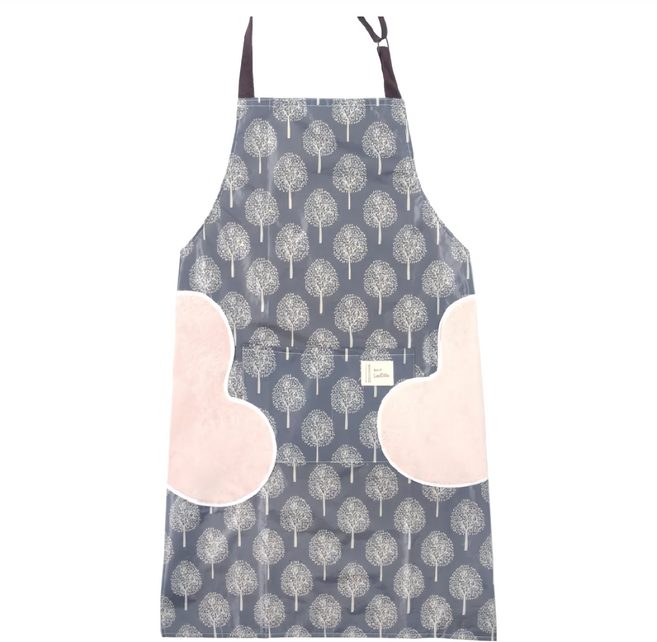 AXIS 艾克思 防水防汙可擦手日系和風工作圍裙 兩側擦手巾 可調式頸部吊帶, 灰色, 1件