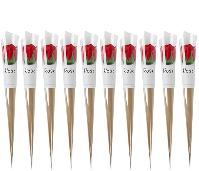 POPO FANCY 玫瑰造型香皂花, 10支, 紅色