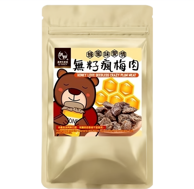 麗紳和春堂 無籽瘋梅肉 方便食用 蜂蜜調味 酸甜好滋味 台灣製造, 1包, 75g