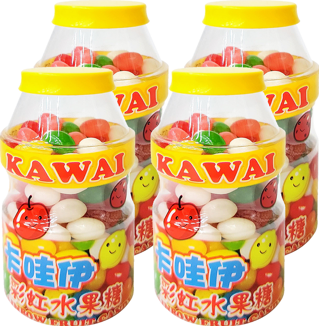 Chiao-E 巧益 卡哇伊彩虹水果糖, 130g, 4瓶