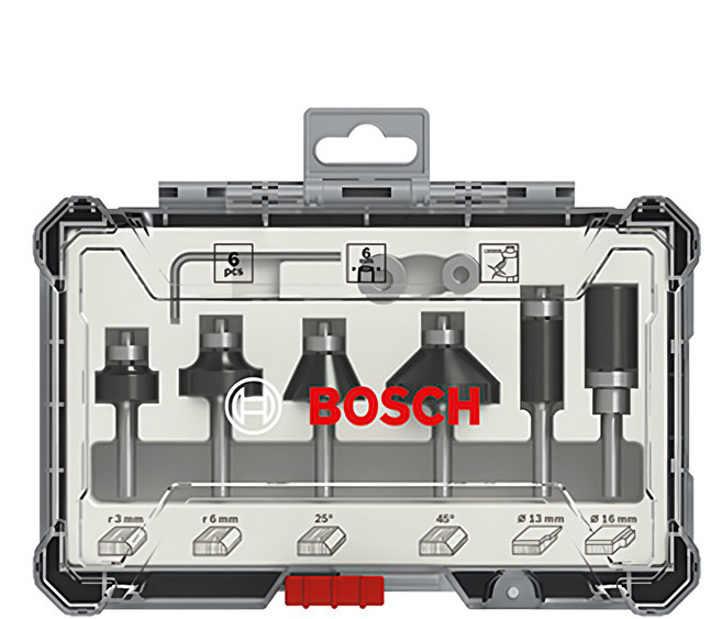 BOSCH 博世 台灣公司貨 綜合修邊刀套裝組 6mm, 1組