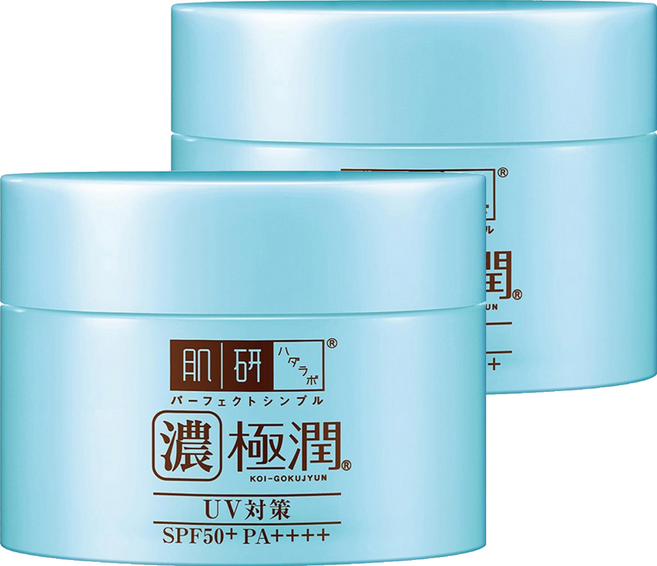 Hadalabo 肌研 極潤 完美多效高保濕凝霜 SPF50+ PA++++ UV對策, 90g, 2罐