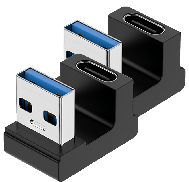UniSync USB3.0公轉Type-C母10Gbps高速轉接器OTG讀卡機 U型彎, 單一商品, 2個