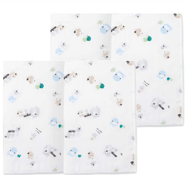 KU.KU Duckbill 酷咕鴨 紗布澡巾, 小繽紛 藍色, 2個