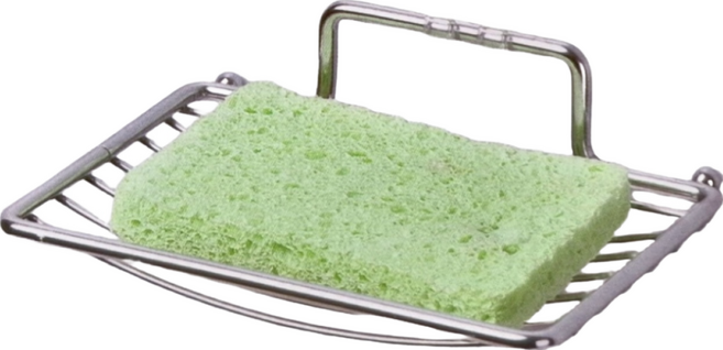 HIKARI 日光生活 魔術無痕貼 菜瓜布肥皂架 H875 金屬掛架13 x 9 x 4.5cm + 無痕貼8.8 x 9.2cm, 銀色, 1組