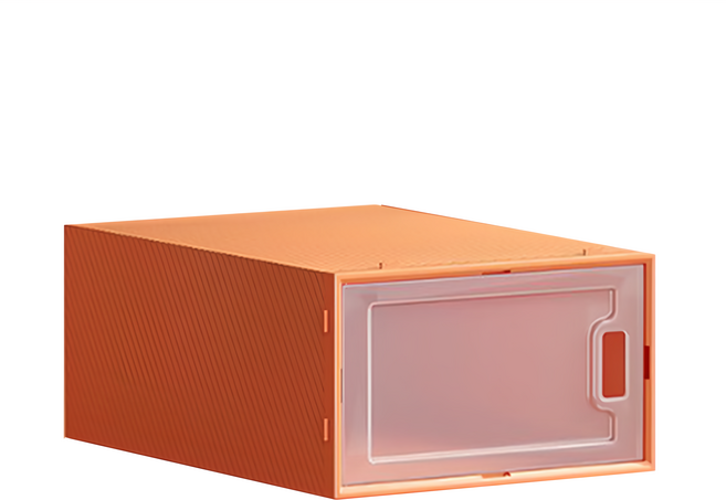 JOSIC 莫蘭迪色側開門鞋盒, 愛馬仕橘色, 4個