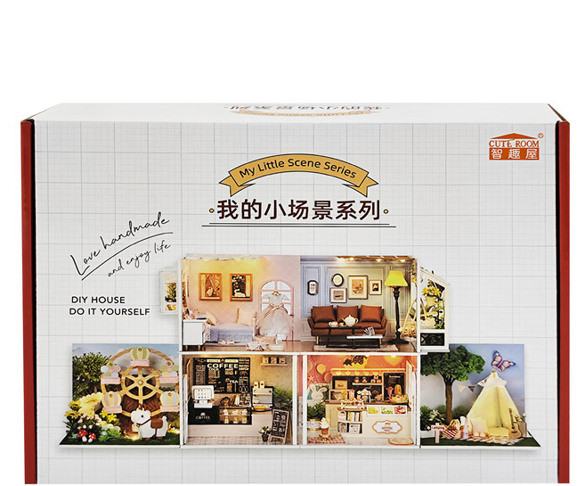 CUTE ROOM 智趣屋 DIY 手作袖珍屋 附防塵罩 H-031 14歲以上適用, 夢想摩天輪 多色, 1盒
