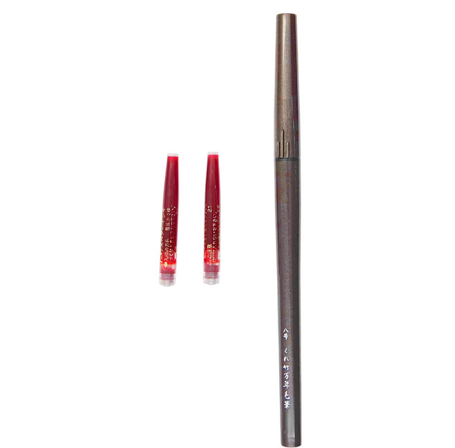 Kuretake 吳竹 桌上型小楷毛筆, 紅色, 1支