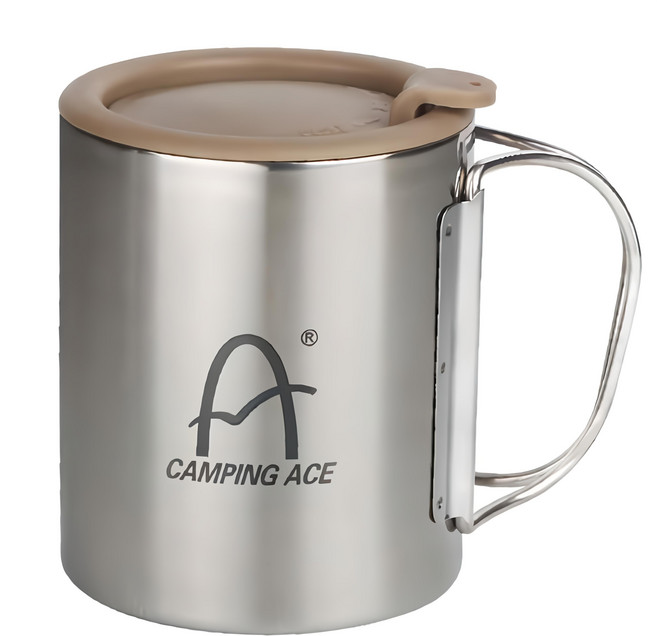 CAMPING ACE 野樂 304小鋼炮斷熱杯, 銀色, 1個