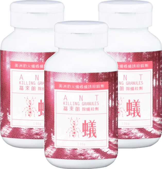 HUKUROU 福來朗 除蟻粒劑 100g 粒狀劑型 紅火蟻防治適用, 3罐