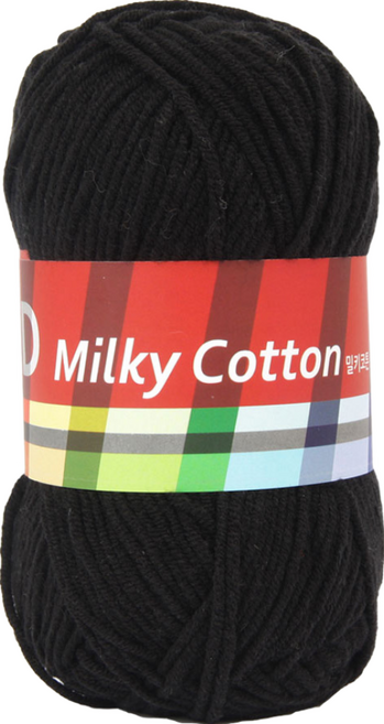 brandyarn Milky Cotton Red系列 棉混紡針織線 50g, 黑色, 6捲
