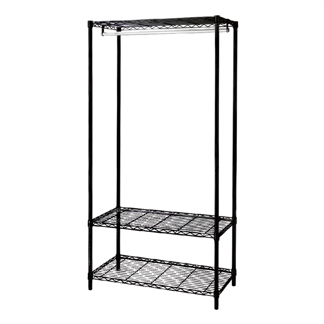 KI WISH 居家生活 三層衣櫥架 無布套, 黑色
