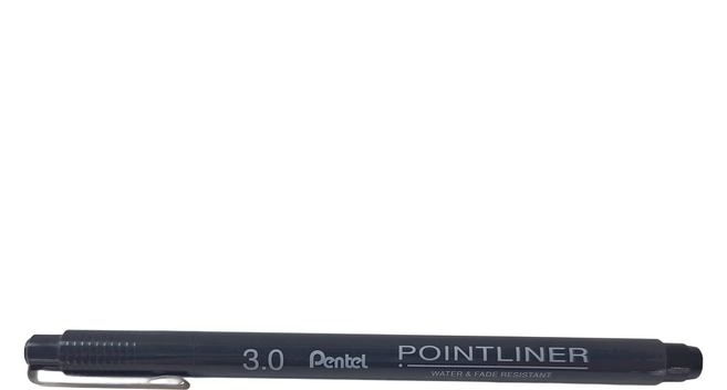 Pentel 飛龍文具 POINTLINER 代針筆 3.0mm 防水不褪色, 黑色, 12支