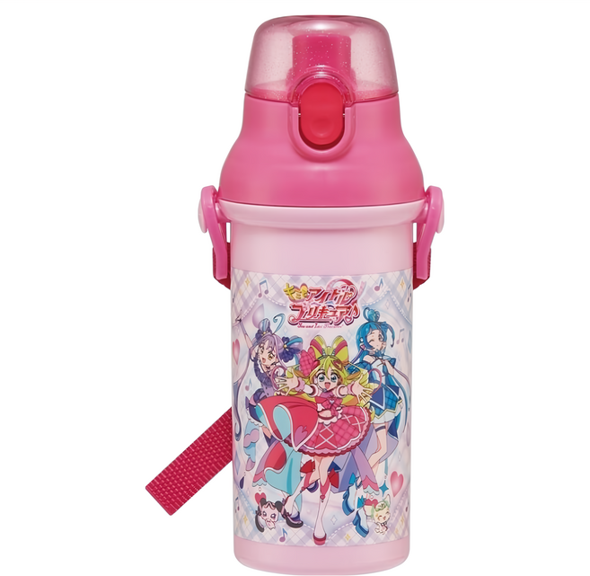 Skater AG彈蓋直飲水壺, 光之美少女 粉色, 480ml, 1個
