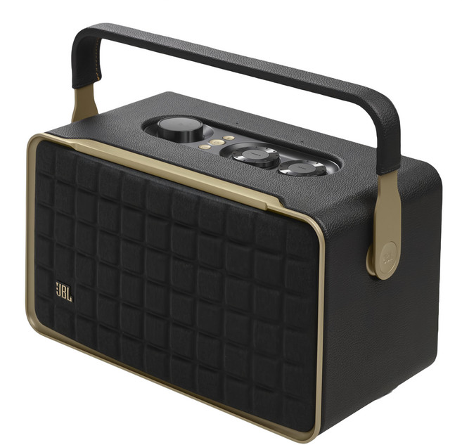 JBL 可攜式語音無線串流藍牙音響 Authentics 300 內建電池 Wi-Fi, 復古 黑色