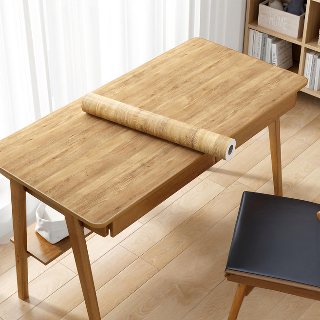 KOTI 日安生活 仿真木紋防水防油自黏壁紙牆貼廚房壁貼家具貼紙, J咖橡木