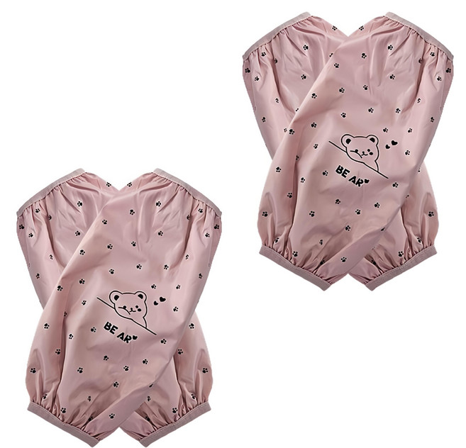 CT COMPANY 愛心小熊防水袖套, 粉色的