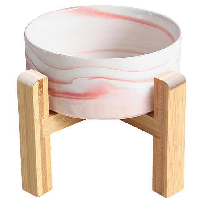 毛皇上 加高木架陶瓷碗 小款, 大理石粉, 1個